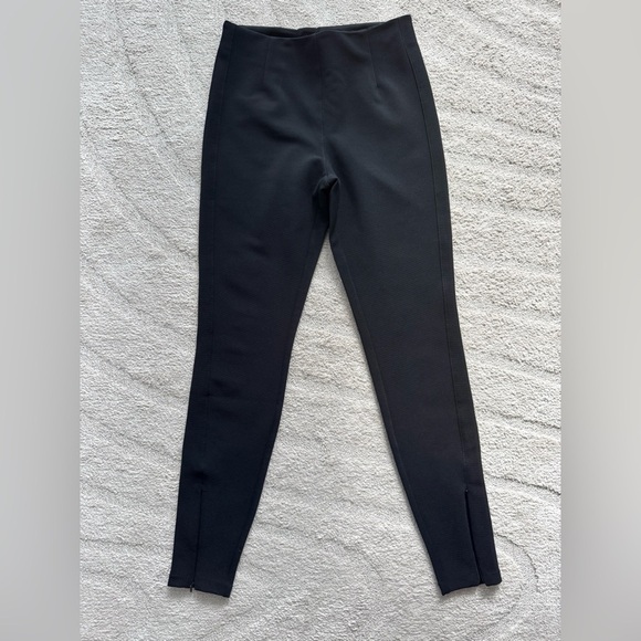 H&M Pants - H&M Black High Waist Ribbed Pants with Zipper Detail at Ankles